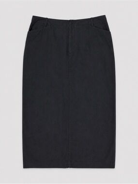 Venezia Black Maxi Skirt Size 24 Stretch Staple Neutral Essential Capsule